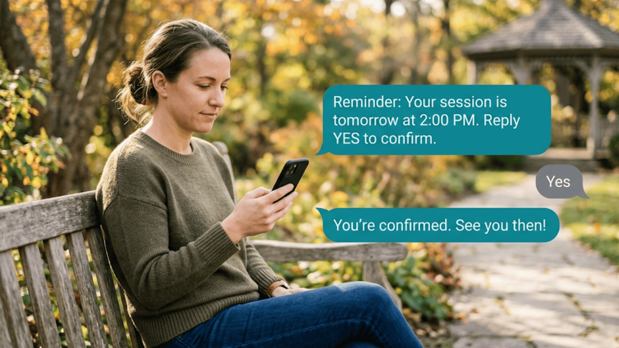 Client replying yes to a two-way SMS appointment reminder