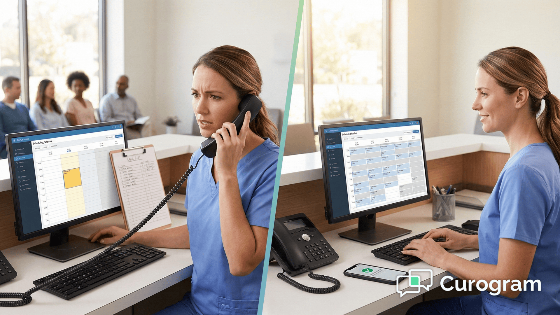 Front desk staff filling a last-minute cancellation using automated waitlist management for CureMD