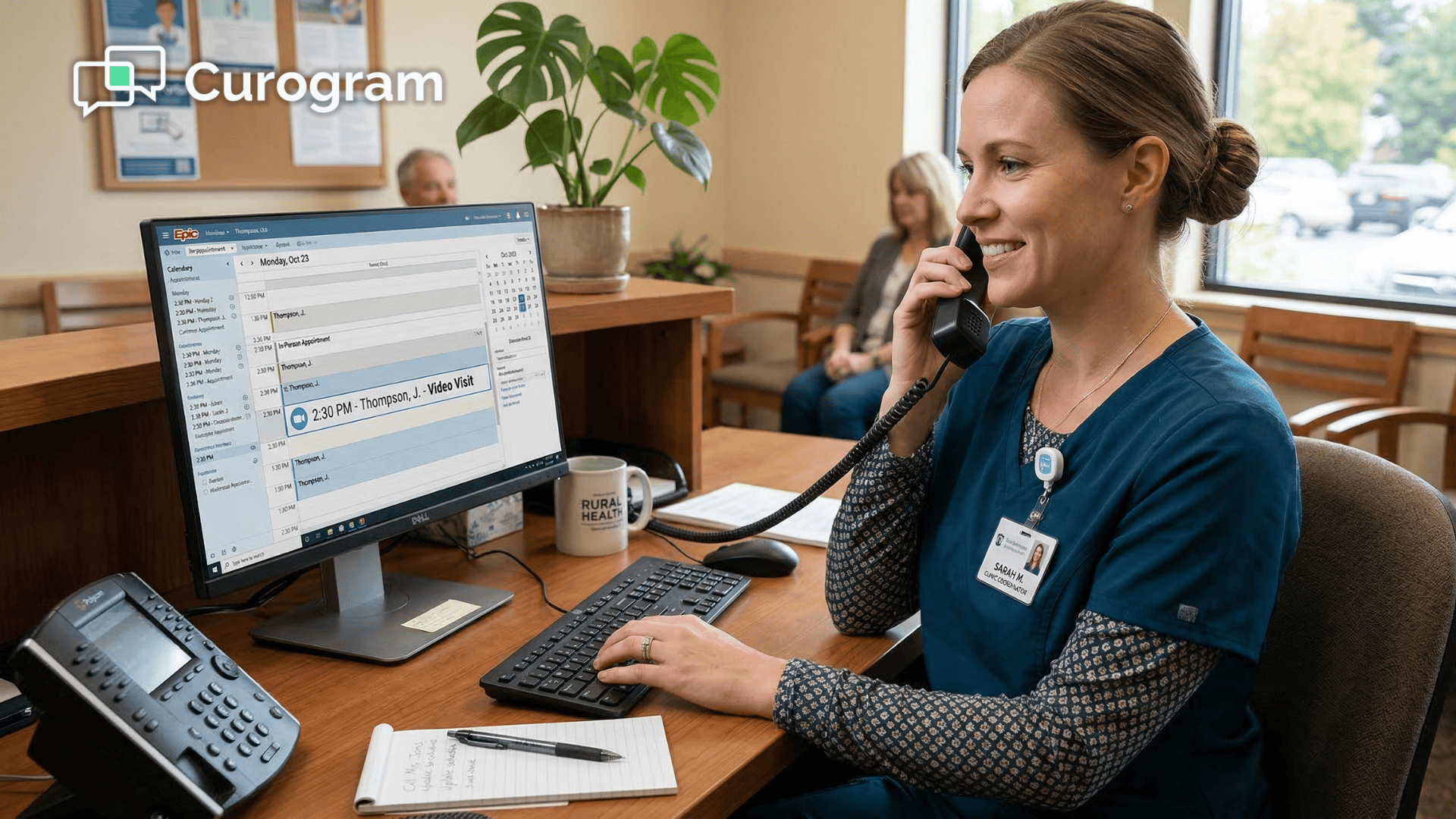 Front desk staff converting a cancellation to a virtual visit on Azalea Health
