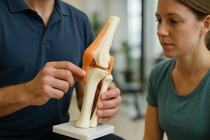 A healthcare provider using a visual aid to improve communication with patients, demonstrating a clear and effective patient communication technique.