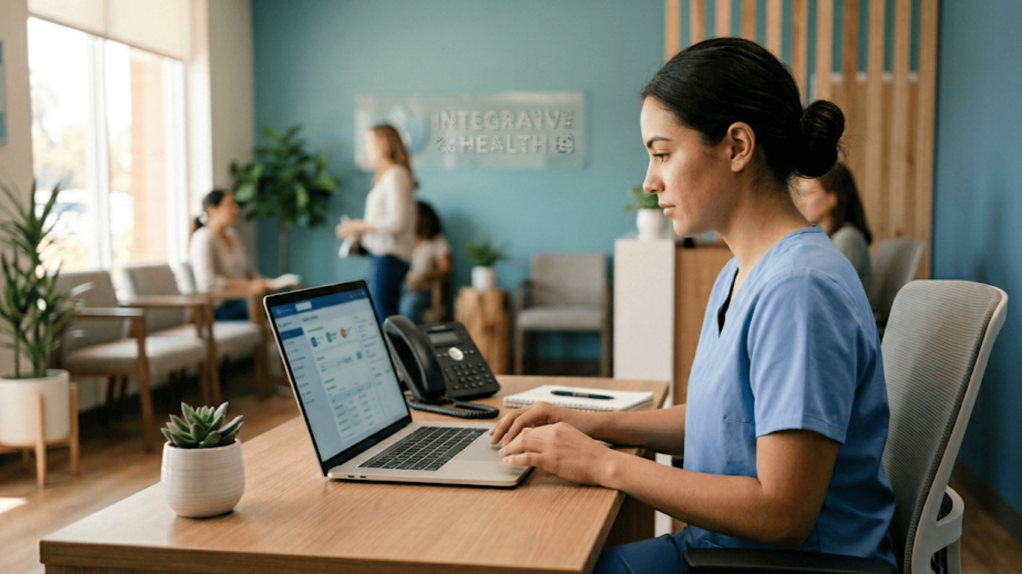 Medical assistant managing telehealth visits