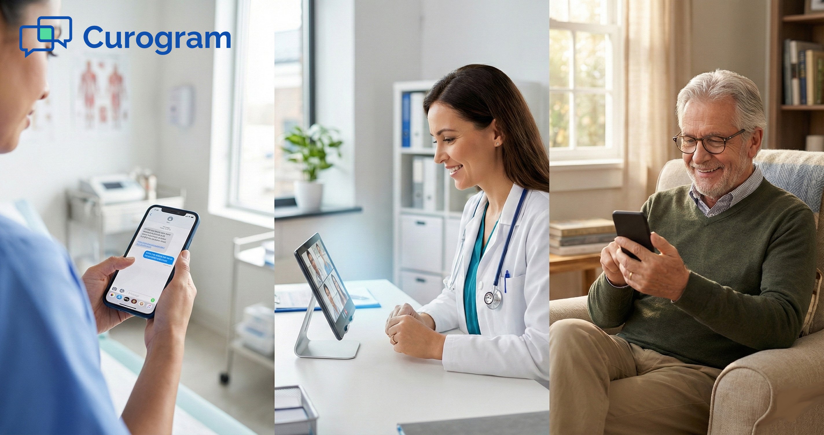 Patients and doctors using telehealth