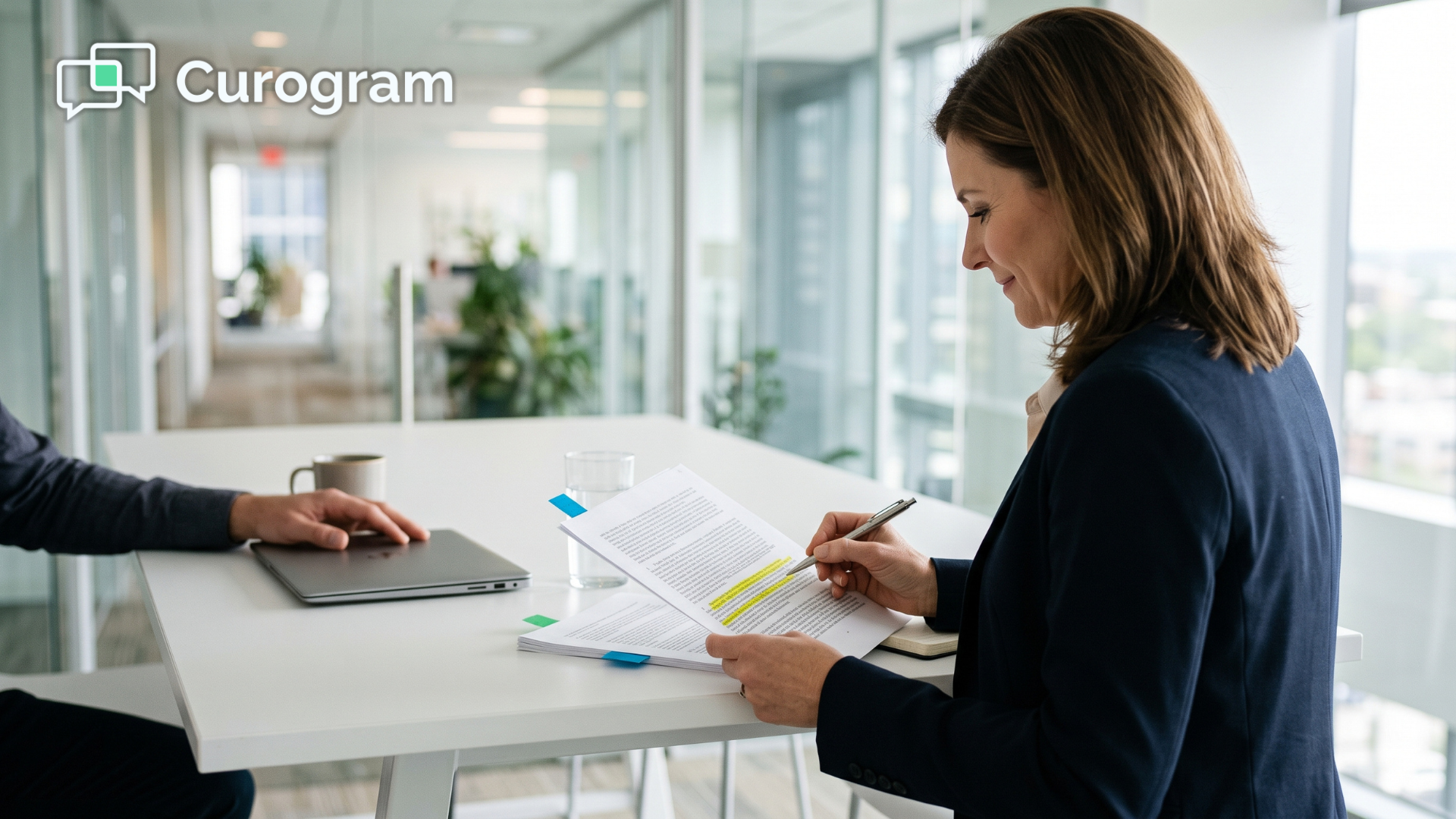 Practice administrator reviewing a texting vendor's business associate agreement