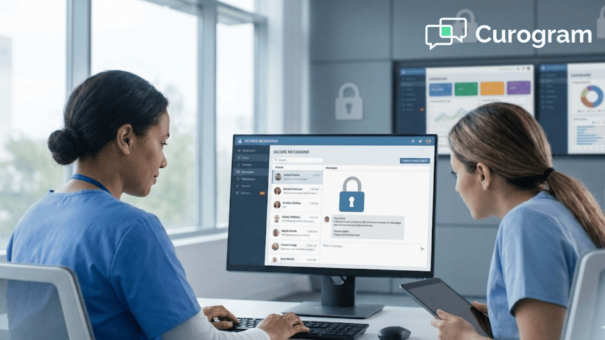 Enterprise healthcare team using HIPAA-compliant texting software