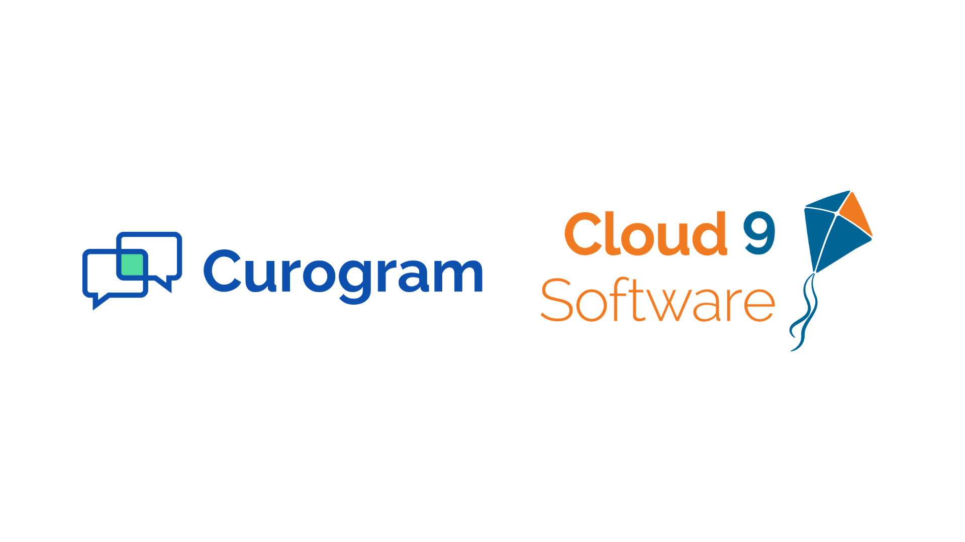 Logos of curogram and cloud 9 software indicating partnership
