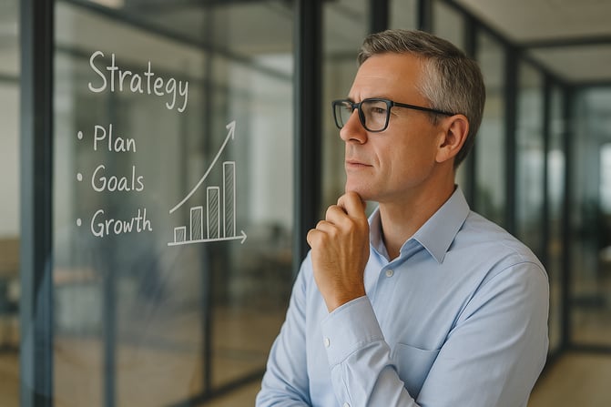 A practice manager analyzing a growth chart, symbolizing the use of advanced strategies to get more patients and ensure sustainable growth.