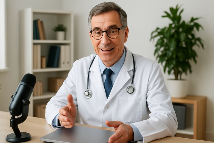  A doctor providing value to his community by creating an educational video blog, a key content marketing strategy for how to attract new patients.