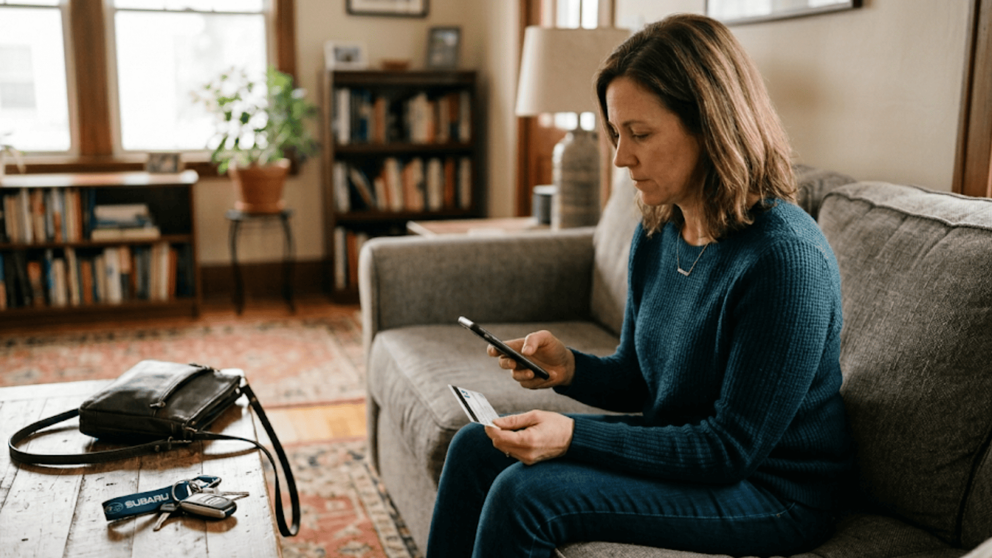 Patient using phone to submit automated patient registration form before visiting the doctor