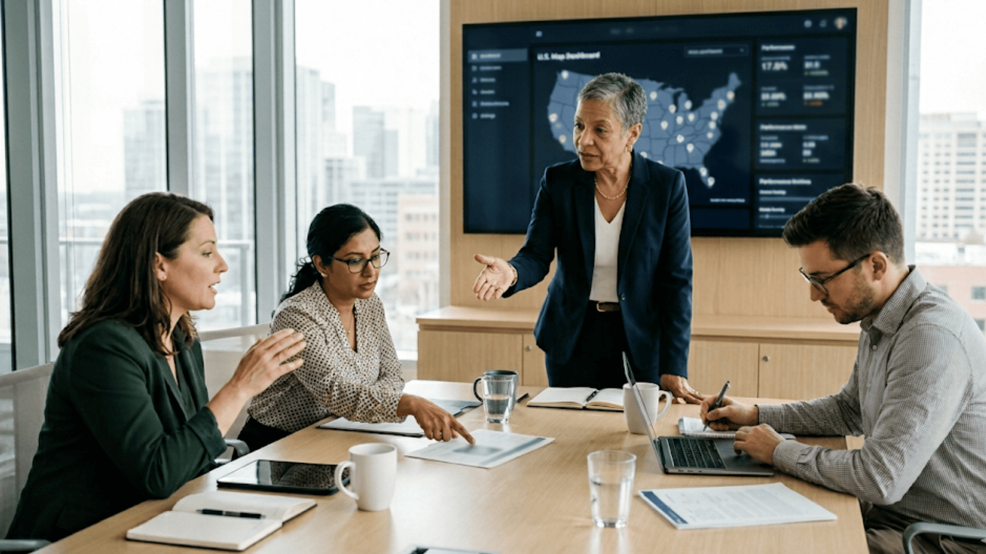 Healthcare executives in a conference room