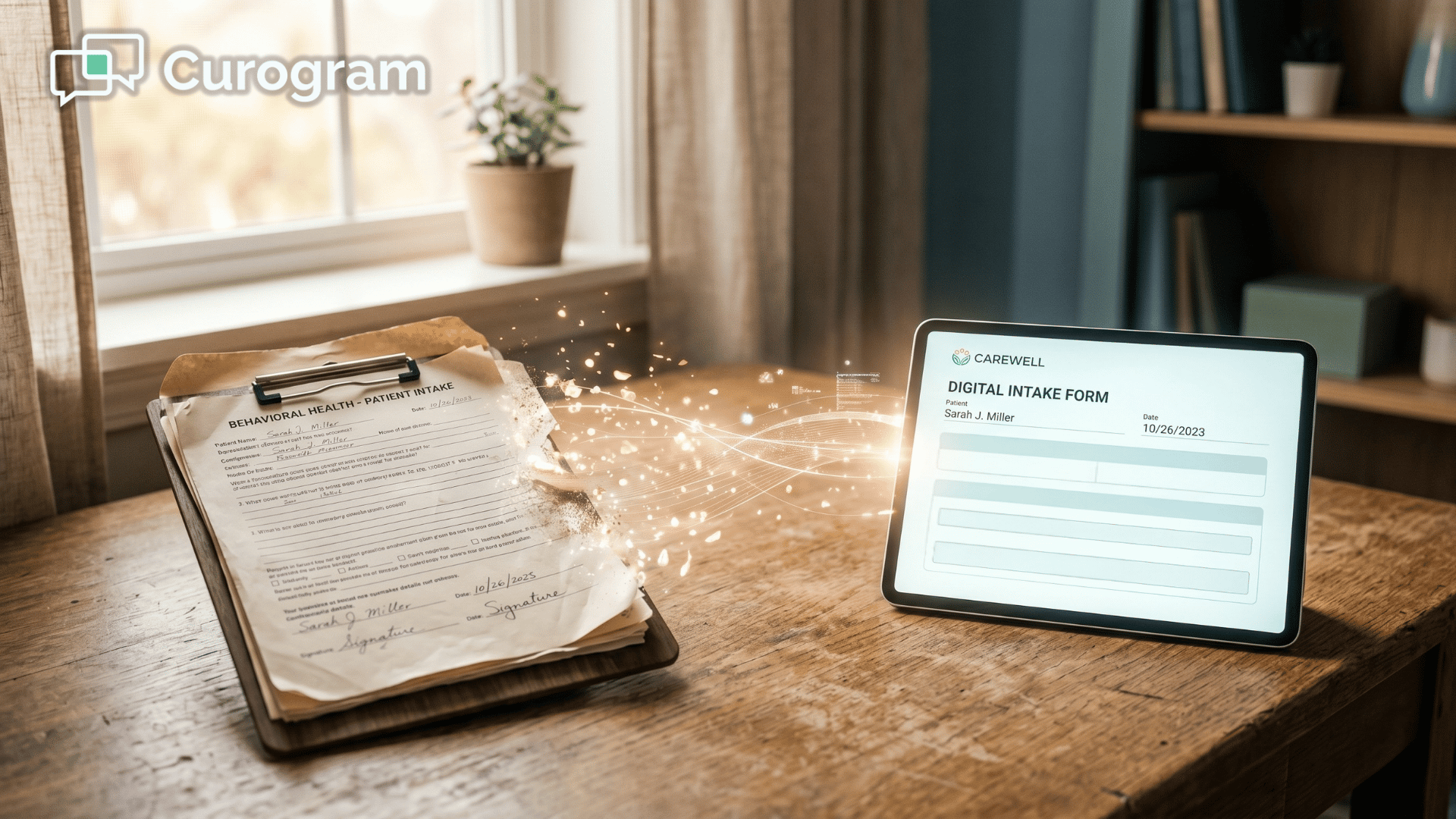 Paper intake packet transforming into a digital behavioral health form