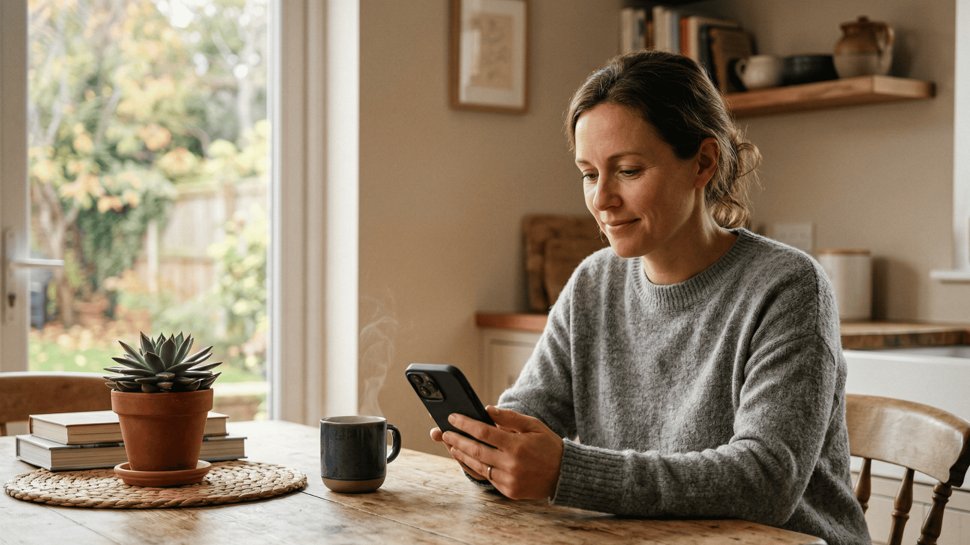 Patient scheduling a wellness visit appointment via text recall on smartphone