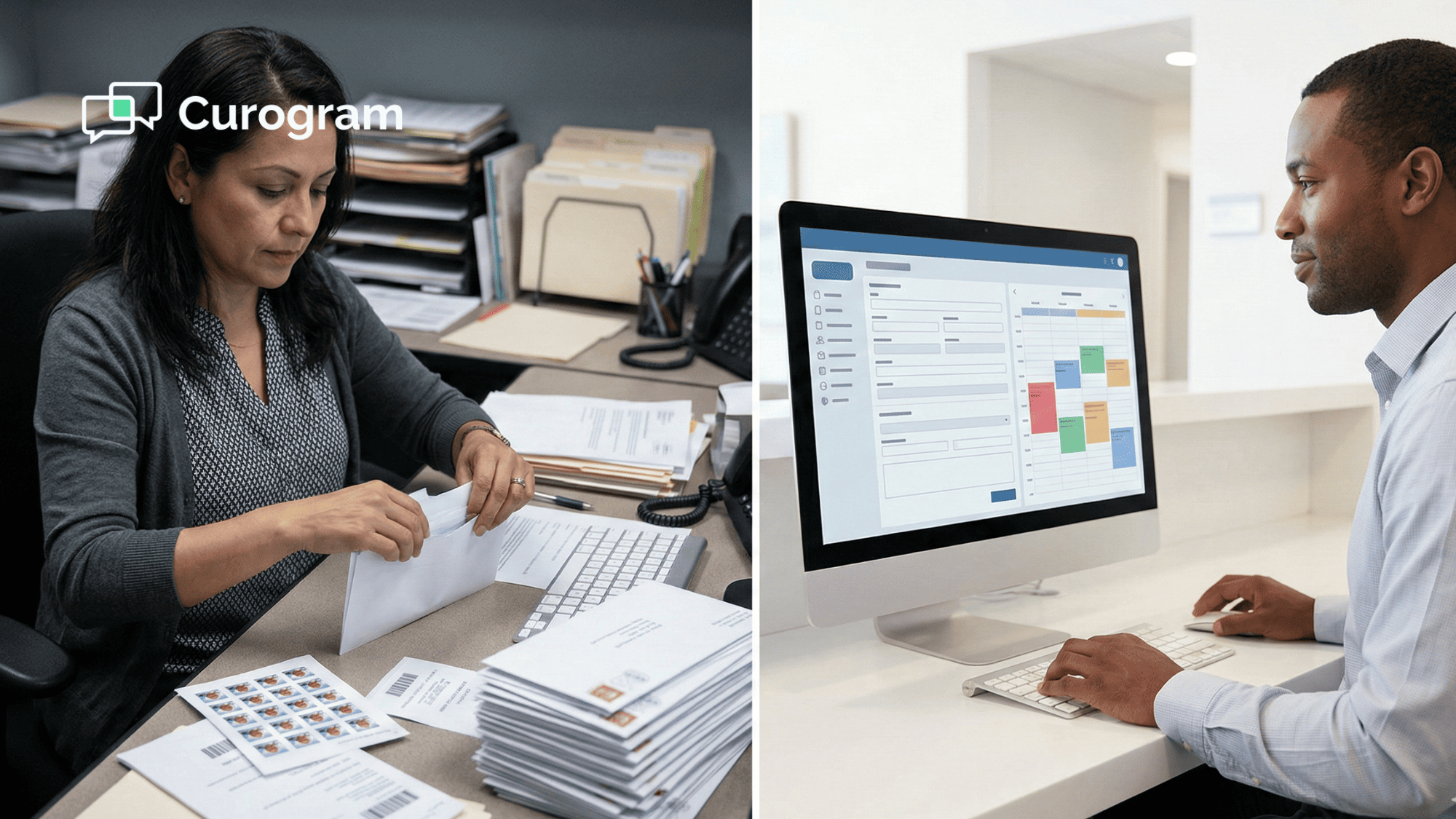 Side-by-side comparison of snail mail patient outreach and digital recall campaigns for MD Systems