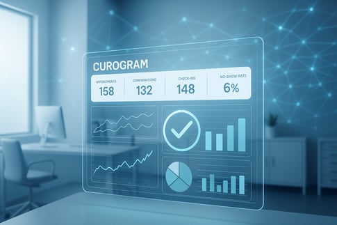 Illustration of futuristic **radiology billing software** dashboard with AI integration, showcasing technology in **radiology medical billing services**