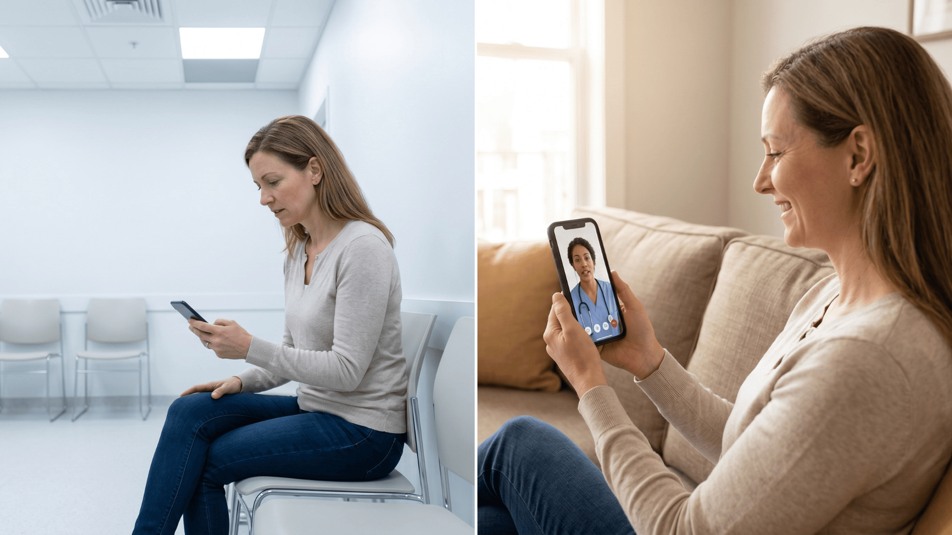Patient on MRI telemedicine video call with radiologist using text link