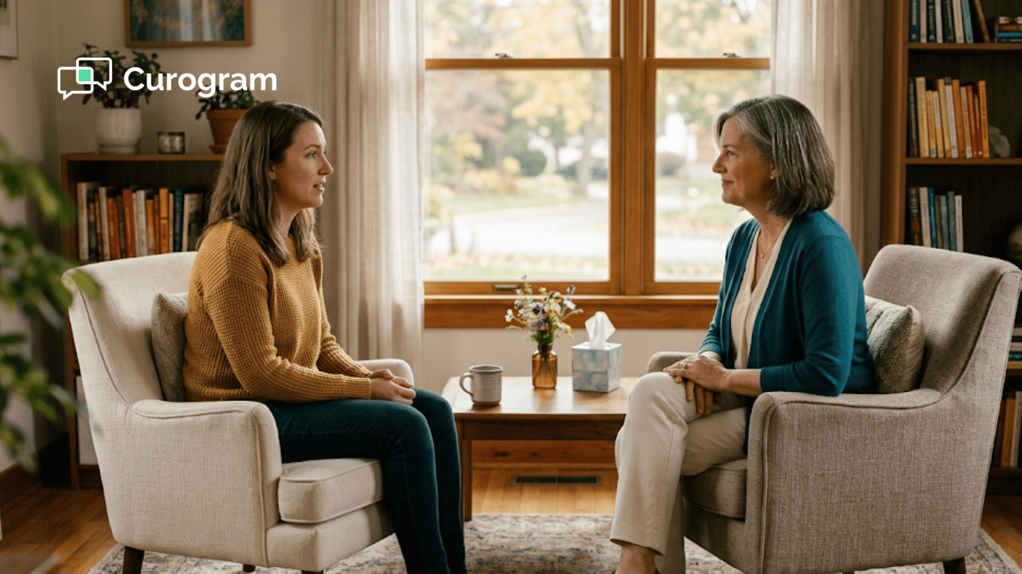 Therapist and client in a calm behavioral health session reflecting trust and quality care
