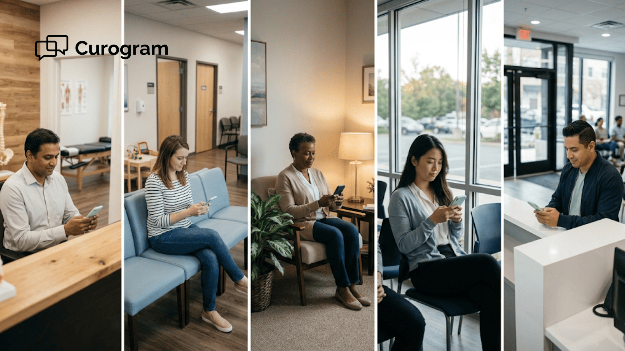 Patients at five clinic locations check the same appointment reminder on their phones at once