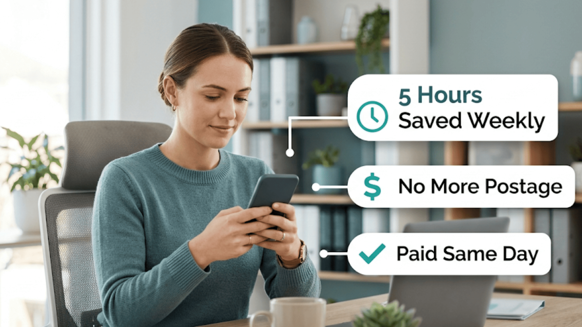 Behavioral health billing staff saving hours weekly with SMS payment links