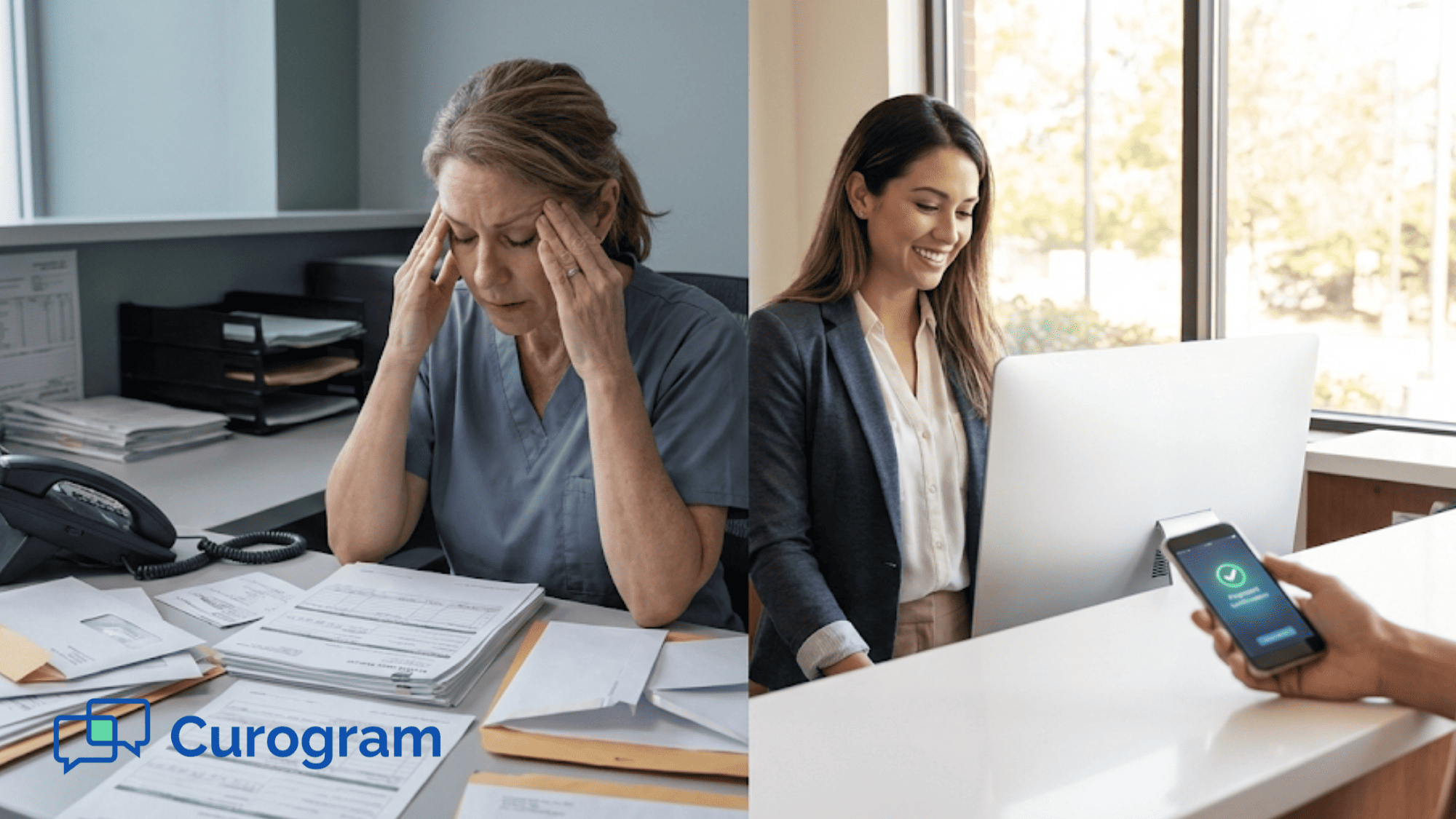 Before and after comparison of medical office billing with paper statements versus mobile text-to-pay