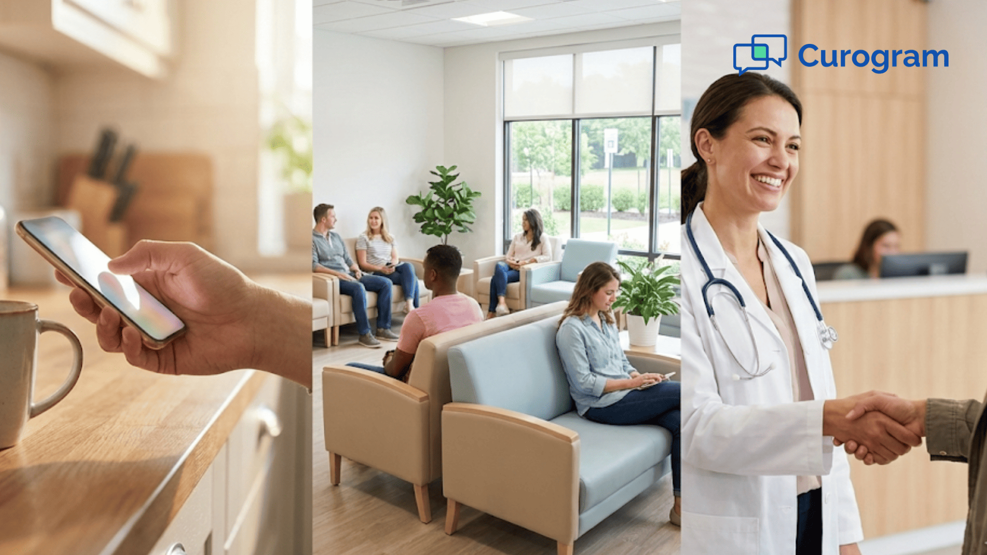 Healthcare appointment reminder journey from patient notification to clinic check-in