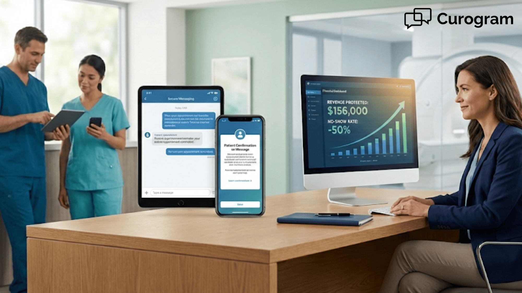 Practice manager analyzing financial dashboard showing revenue recovery from no-shows