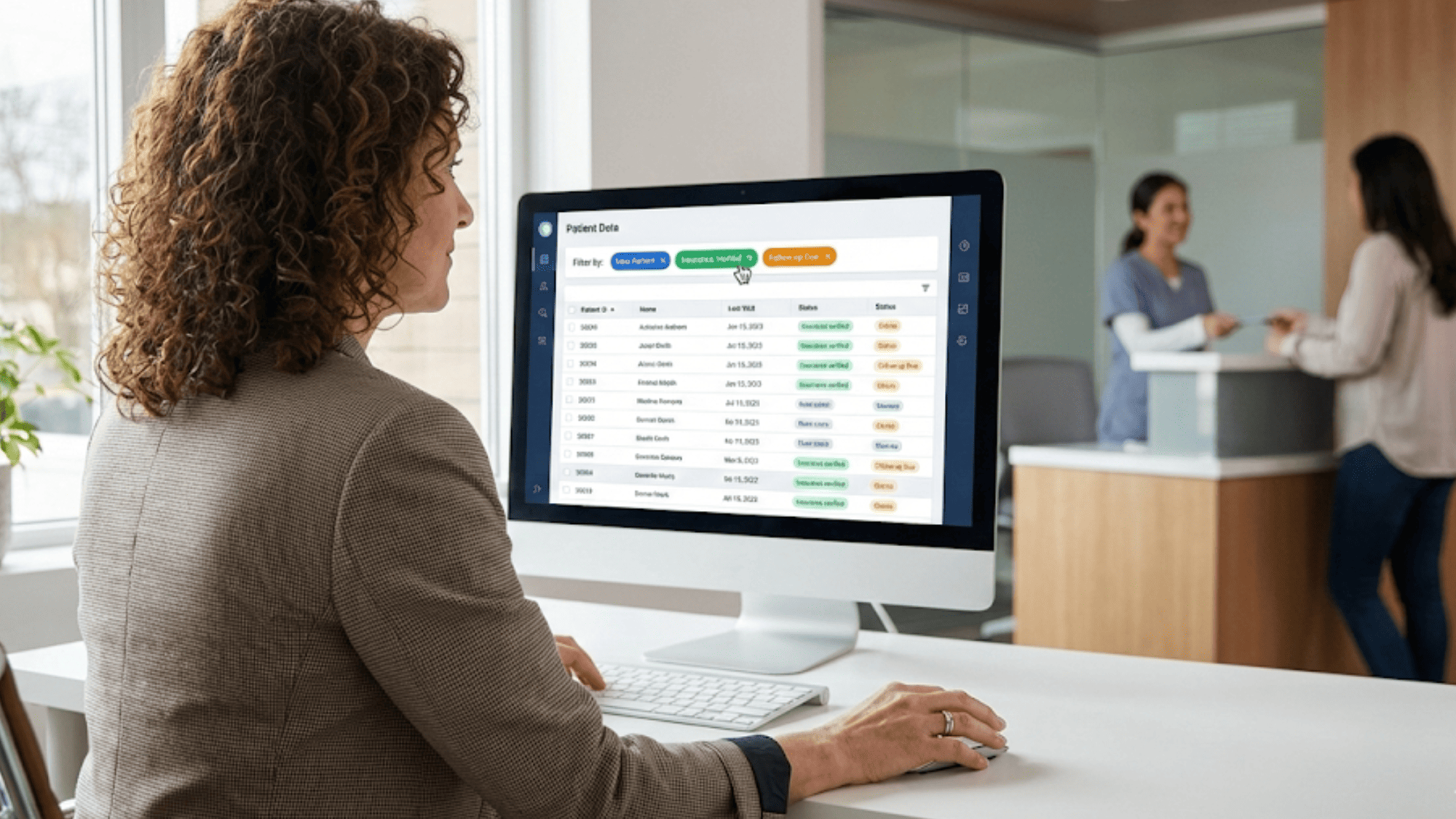 Office manager using CollaborateMD reporting filters to build a segmented patient recall list