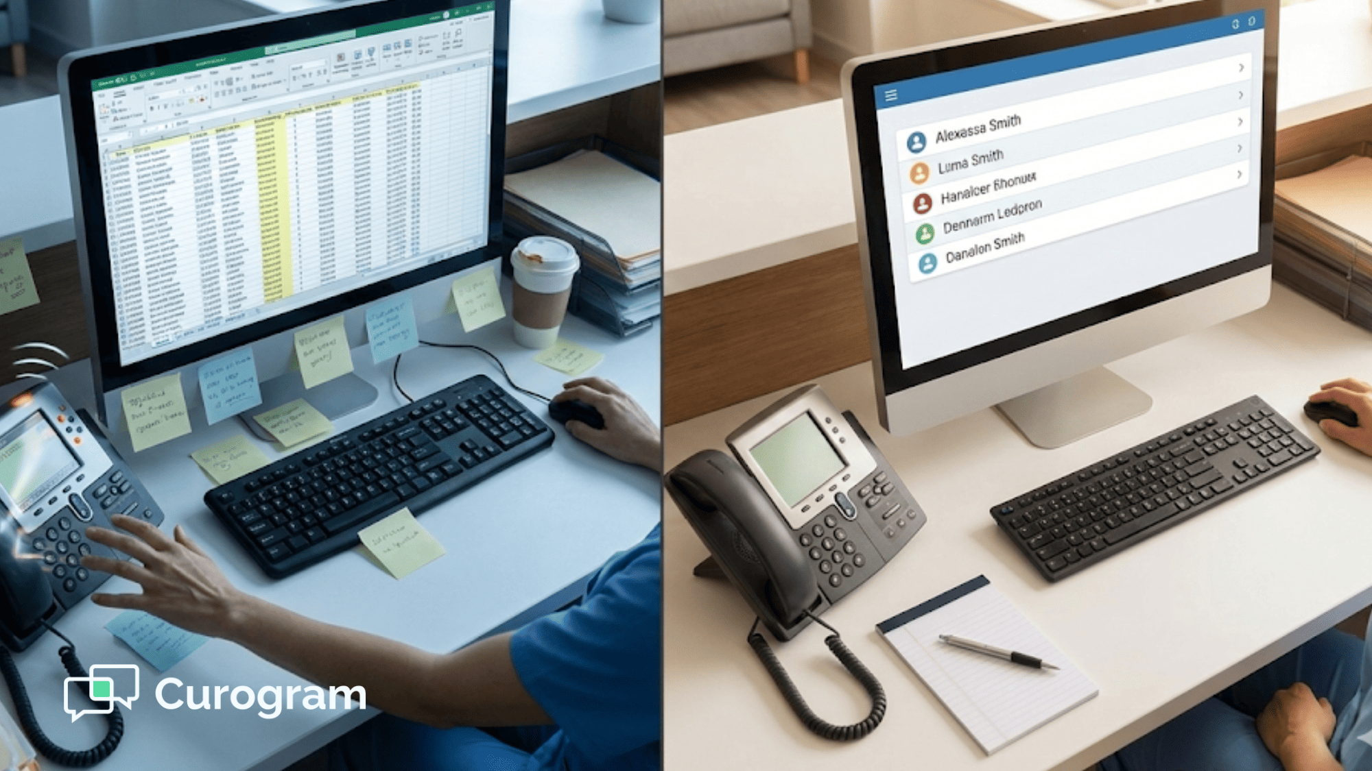 Cluttered versus organized front desk showing the impact of targeted patient recall campaigns