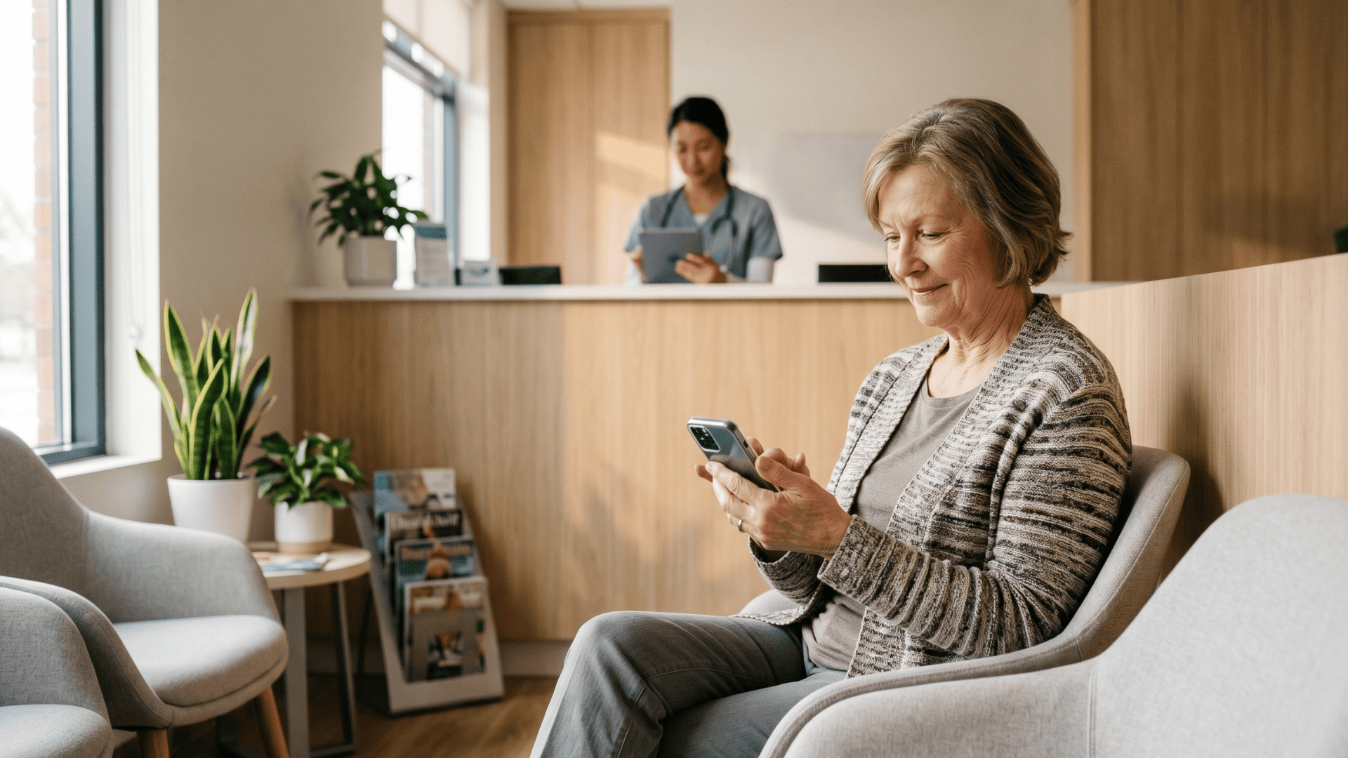 Patient texting her doctor's office without a portal login or app download