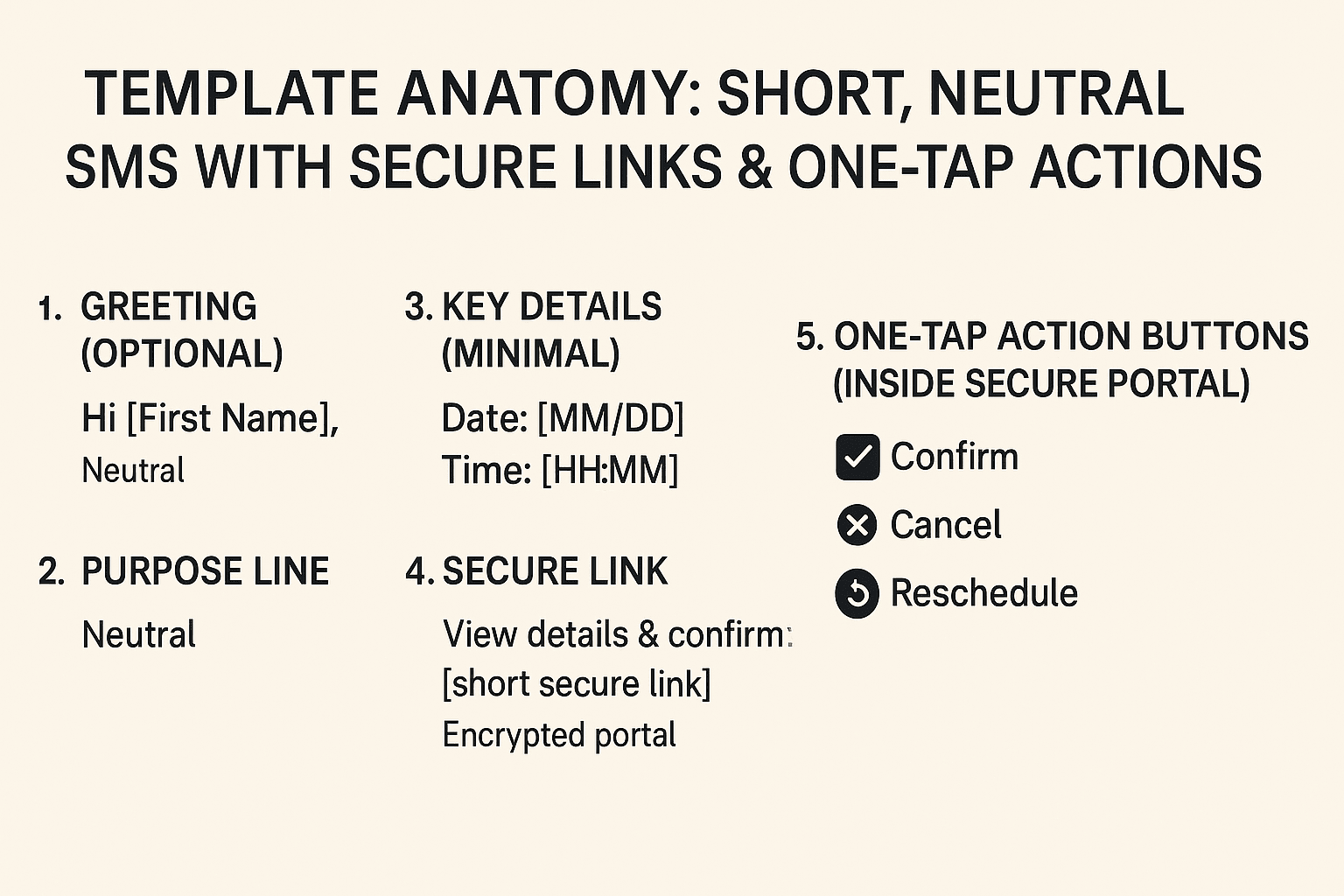 A template anatomy of secure automated texting for appointment reminders