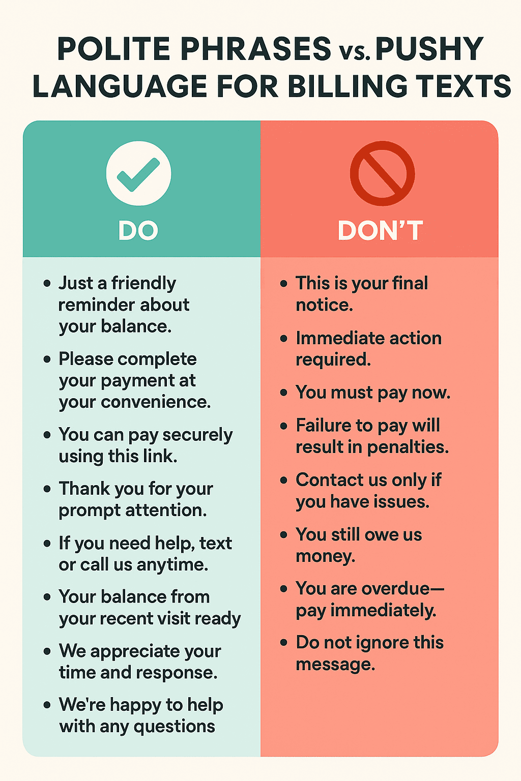 How to refine the tone and language of your payment requests during the healthcare billing process