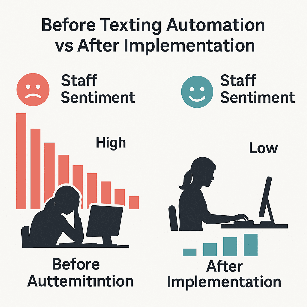 How staff burden decreases and sentiment improves after implementing bulk SMS automation