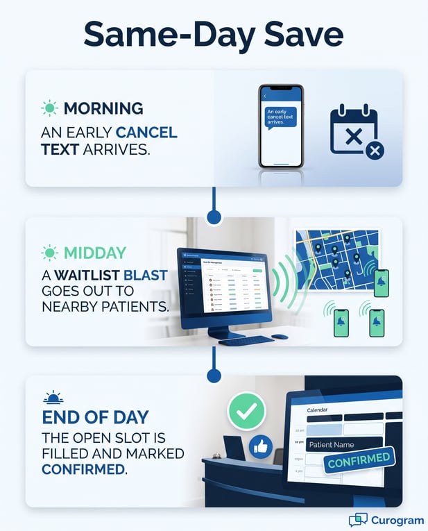  Infographic on filling a last-minute patient appointment slot