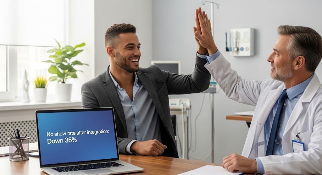 Doctor is happy with the results after EMR system integration