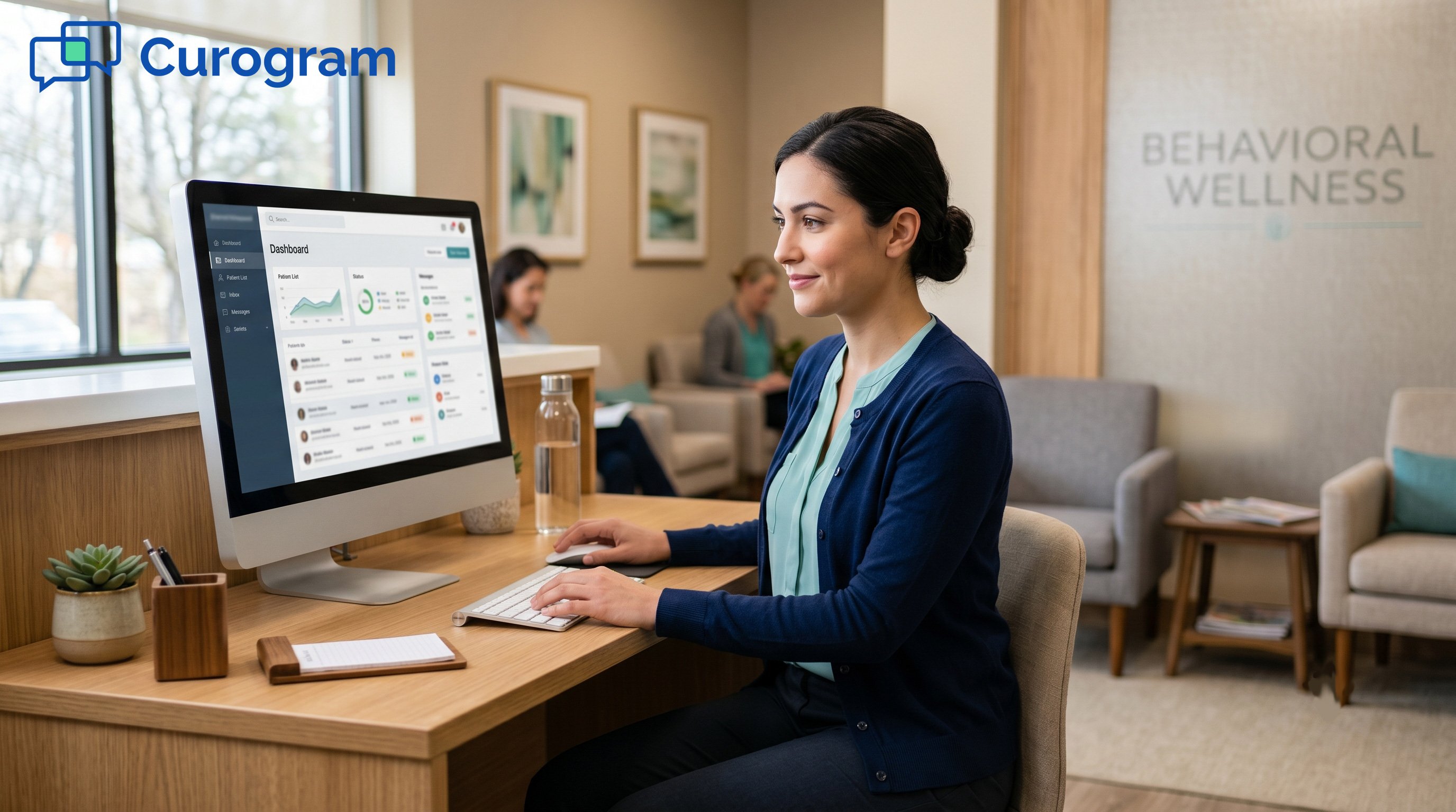 A behavioral health clinic administrator managing patient review requests using software
