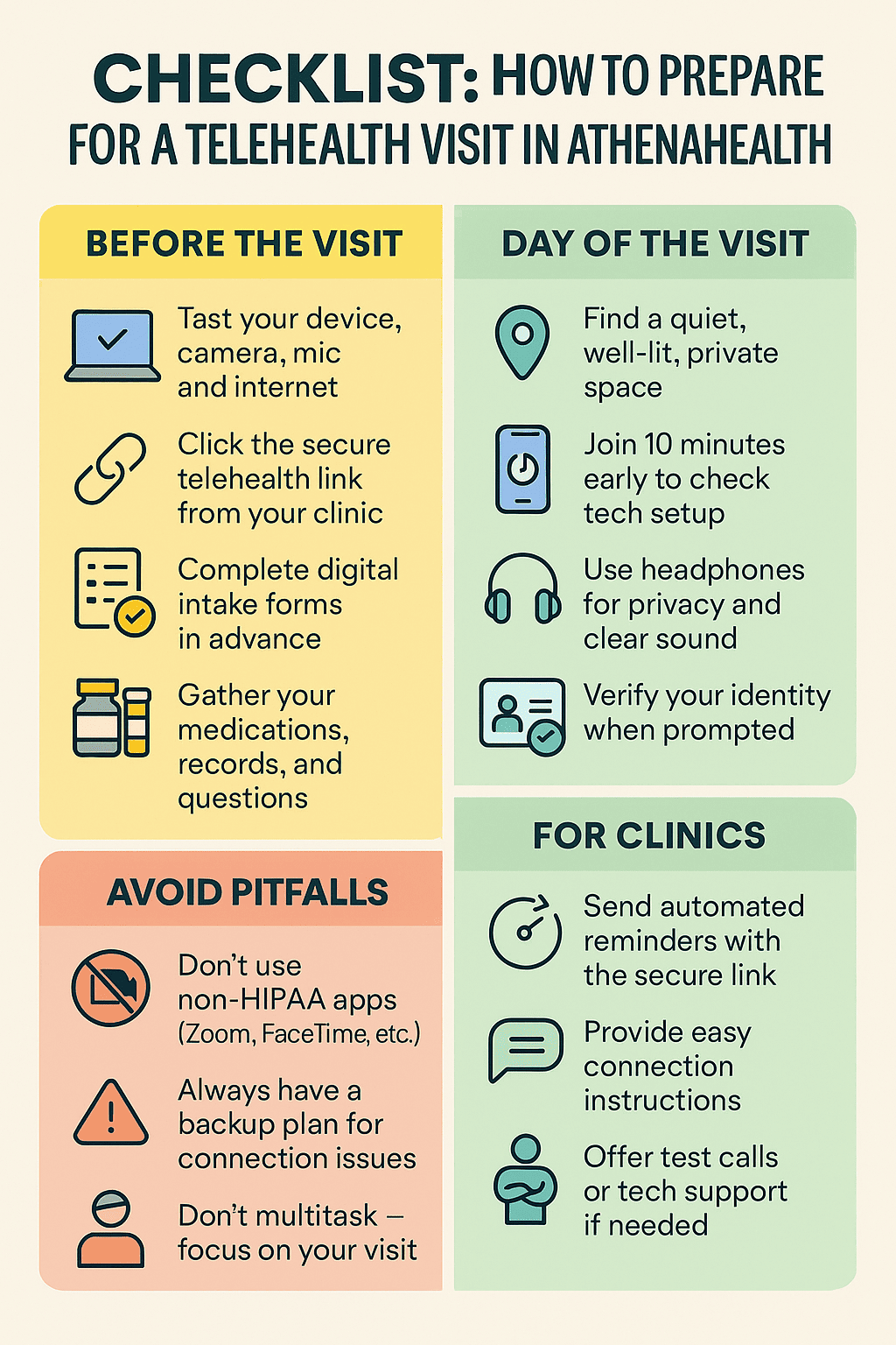 How to Prepare for a Telehealth Visit in Athenahealth