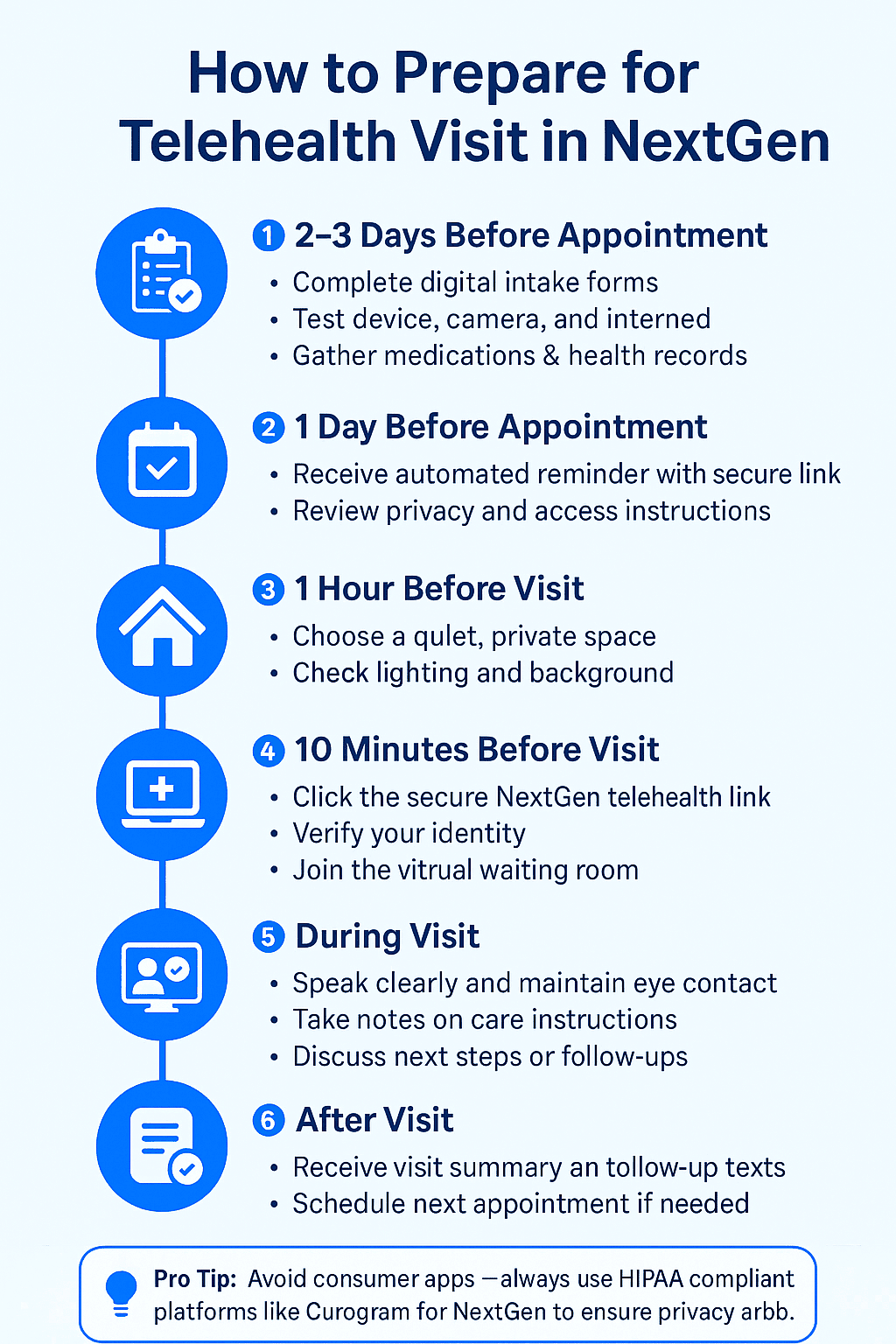 Preparation checklist step by step when preparing for teleconsult
