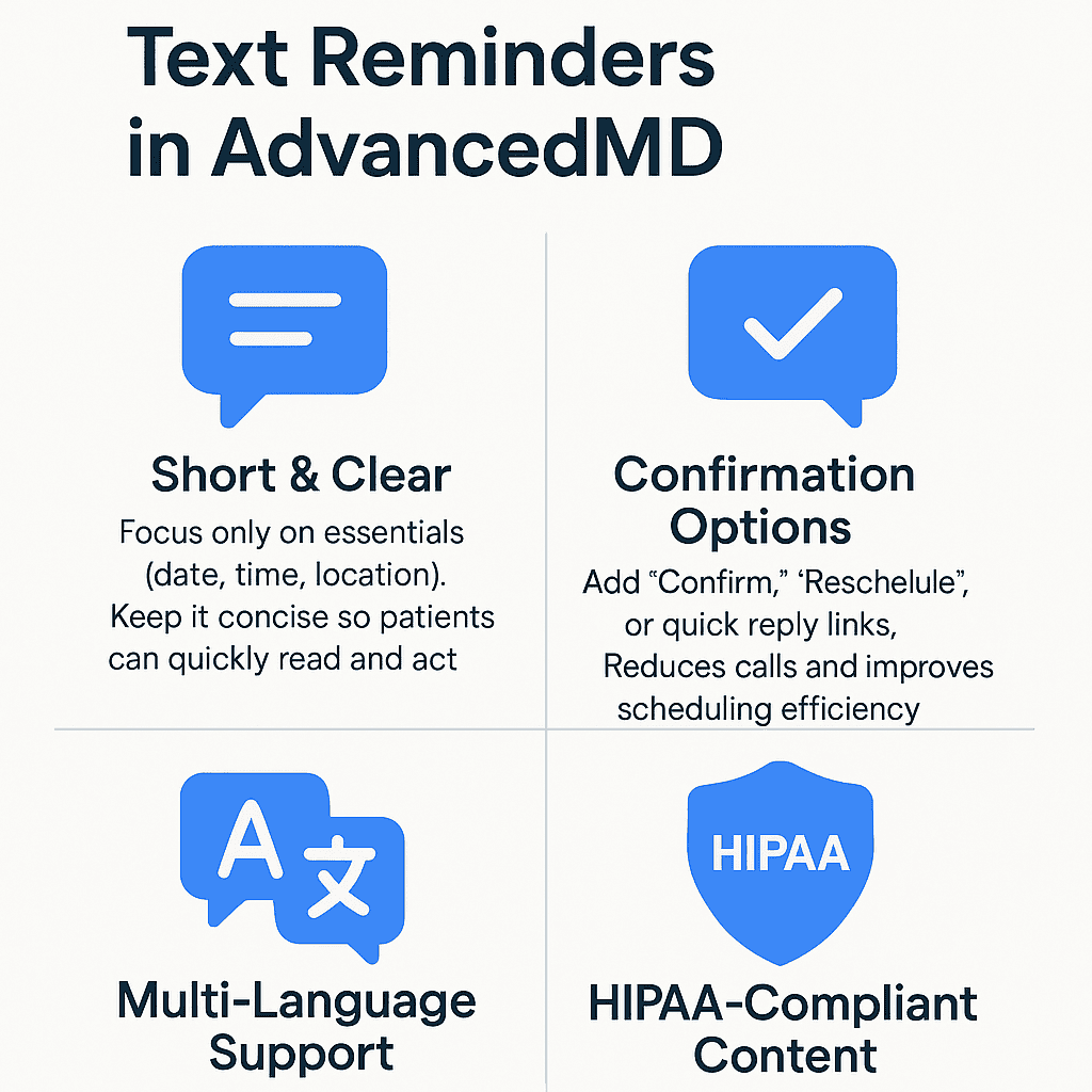 Core features of automated appointment reminders in AdvancedMD