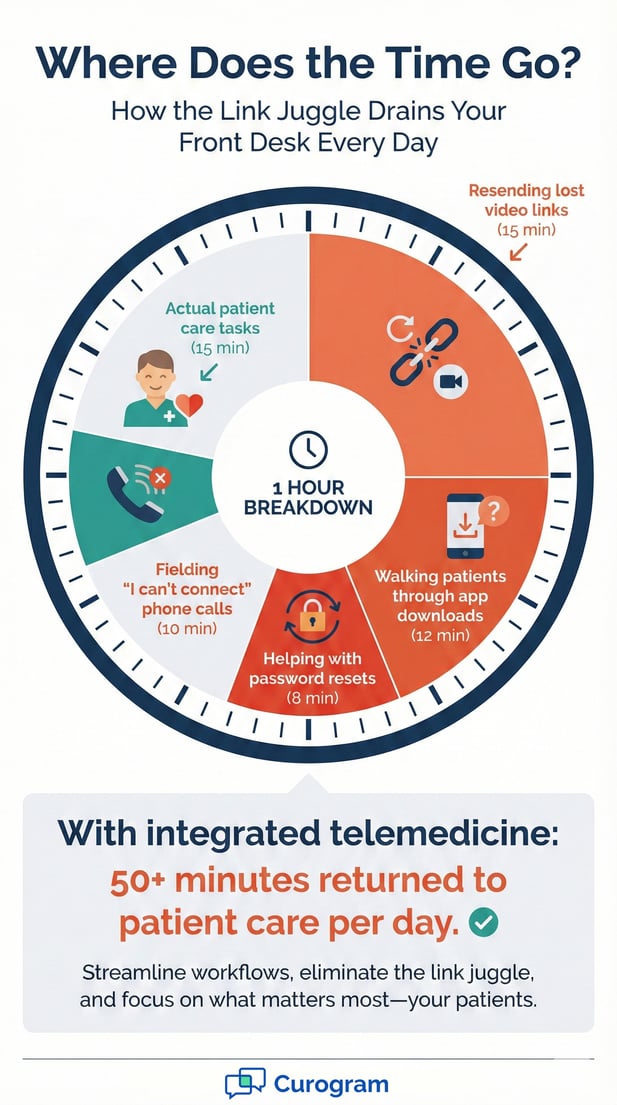 Infographic: How integrated telemedicine saves small practices 50+ minutes of patient care time daily