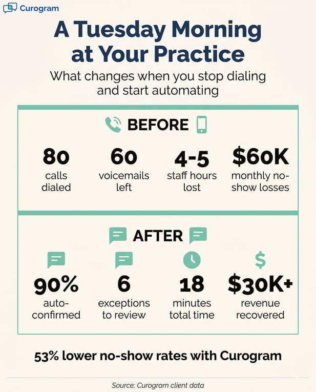 Comparison of manual and automated healthcare practice metrics