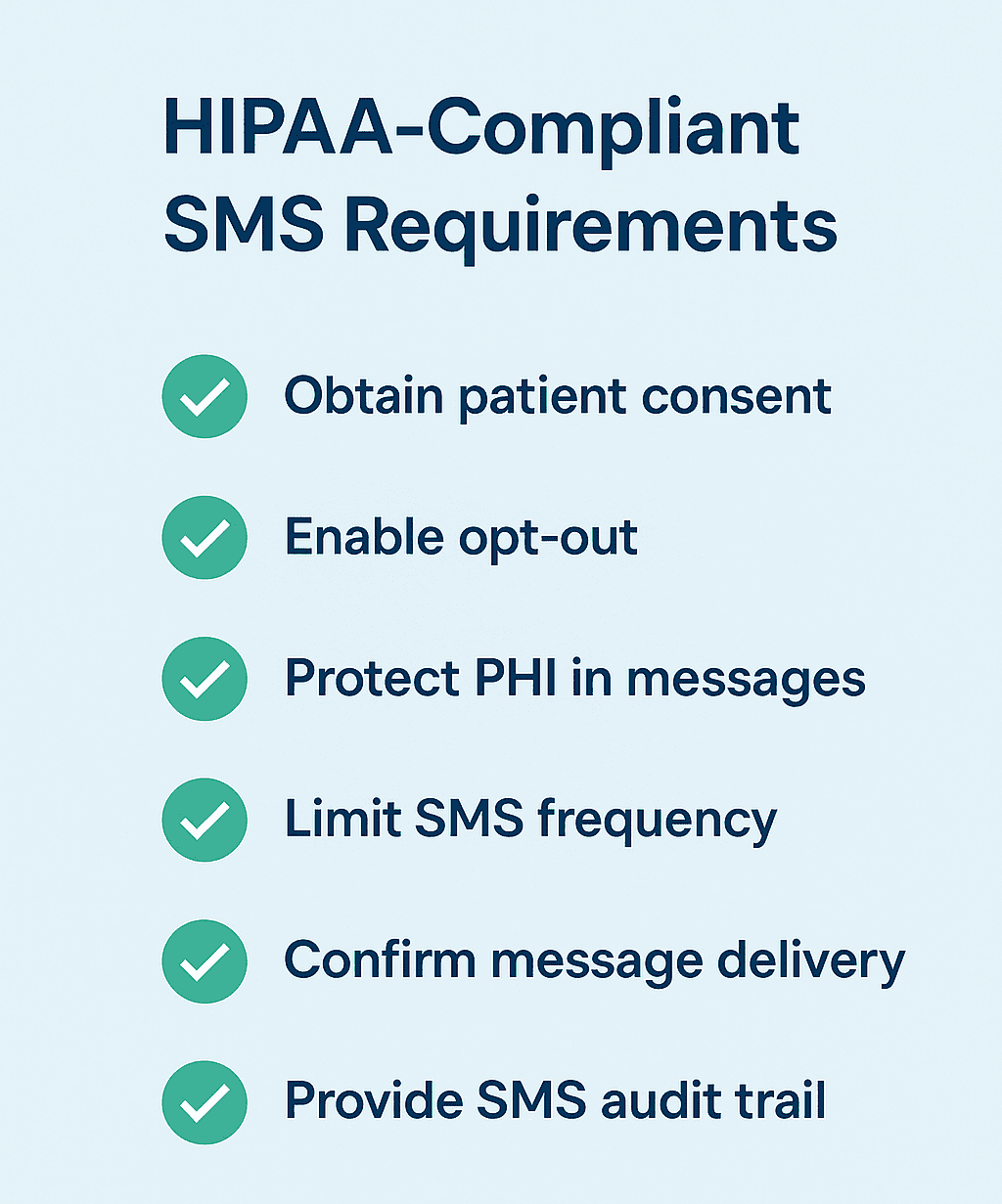 Quick checklist to make a mass texting campaign HIPAA-compliant