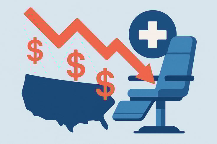 Graphic illustrating financial loss for a healthcare practice due to patient no shows.