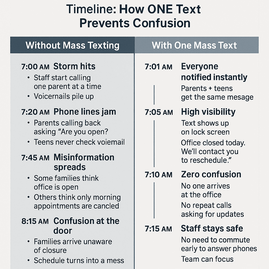 The difference between manual texting and mass texting powered by Curogram