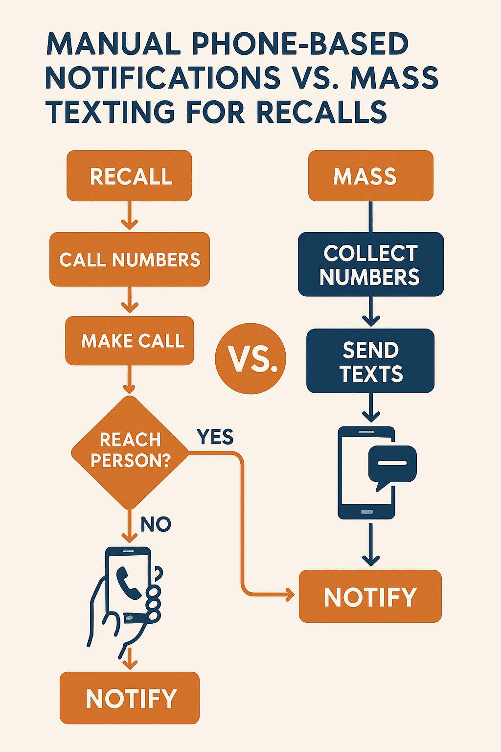 Flowchart of how mass texting works