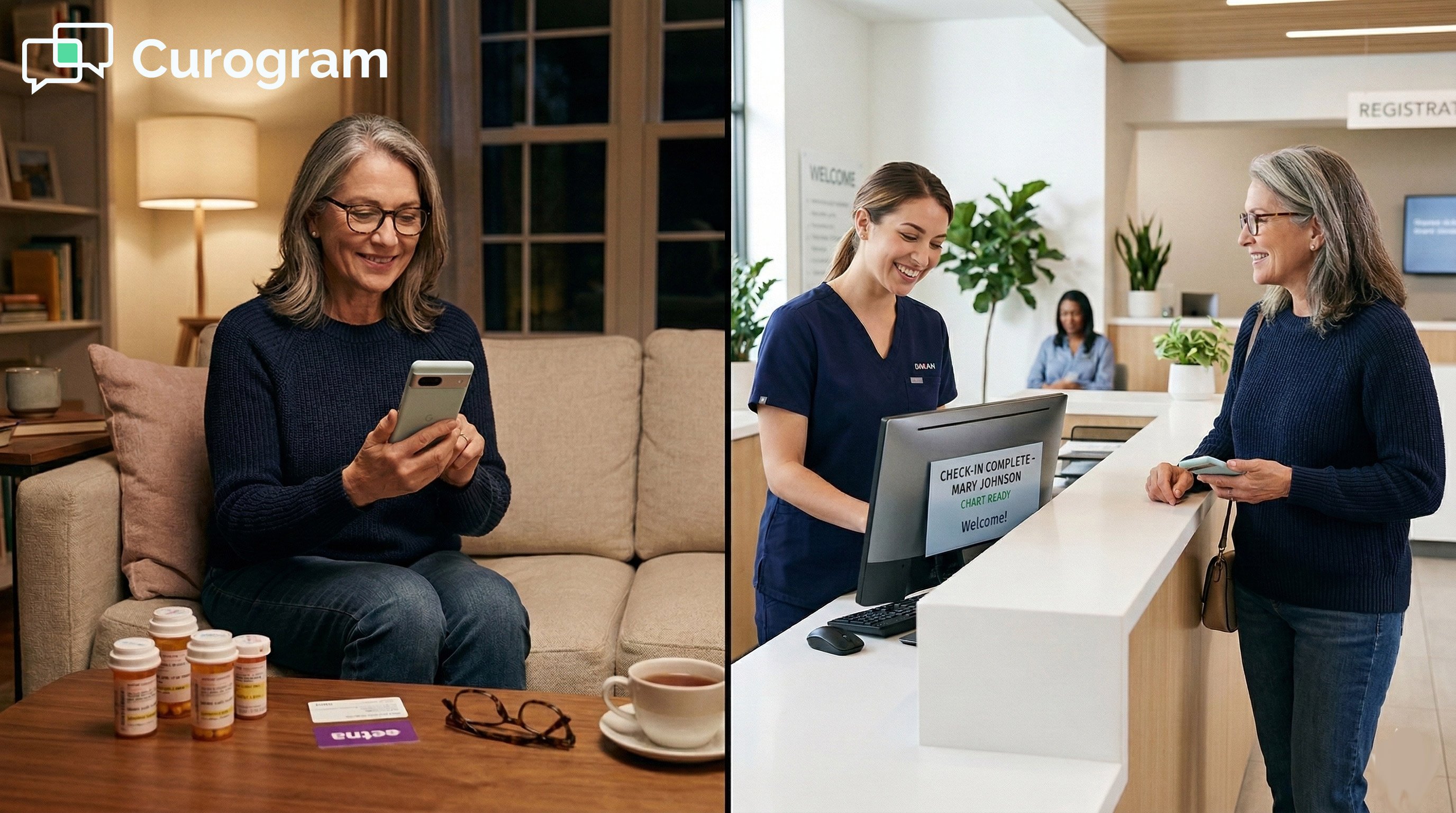 Patient experience comparison: Complex form sign-up vs. streamlined check-in