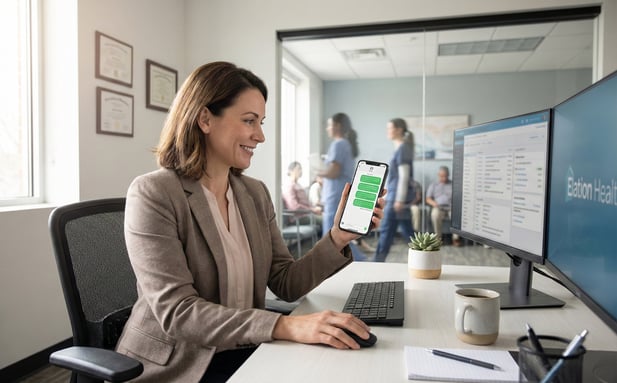 Practice manager successfully sending patient update broadcasts via Elation Health