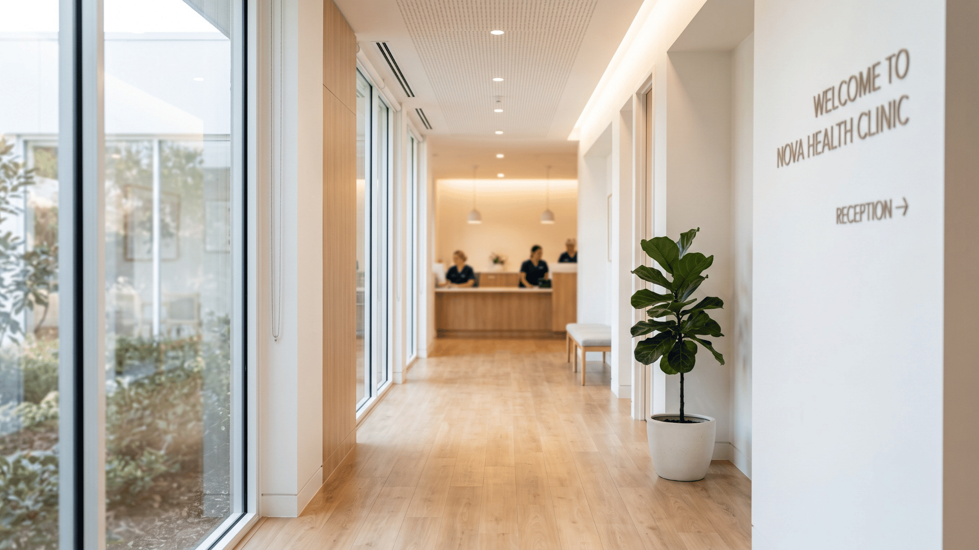 Patient arriving on time at a modern clinic running a fully confirmed schedule