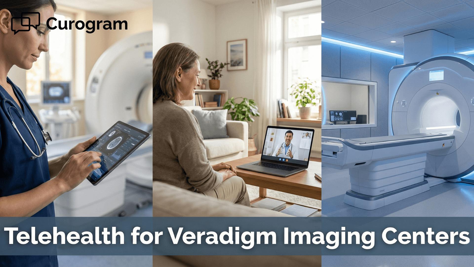 Radiologist, patient video consultation, and MRI scanner for telehealth services