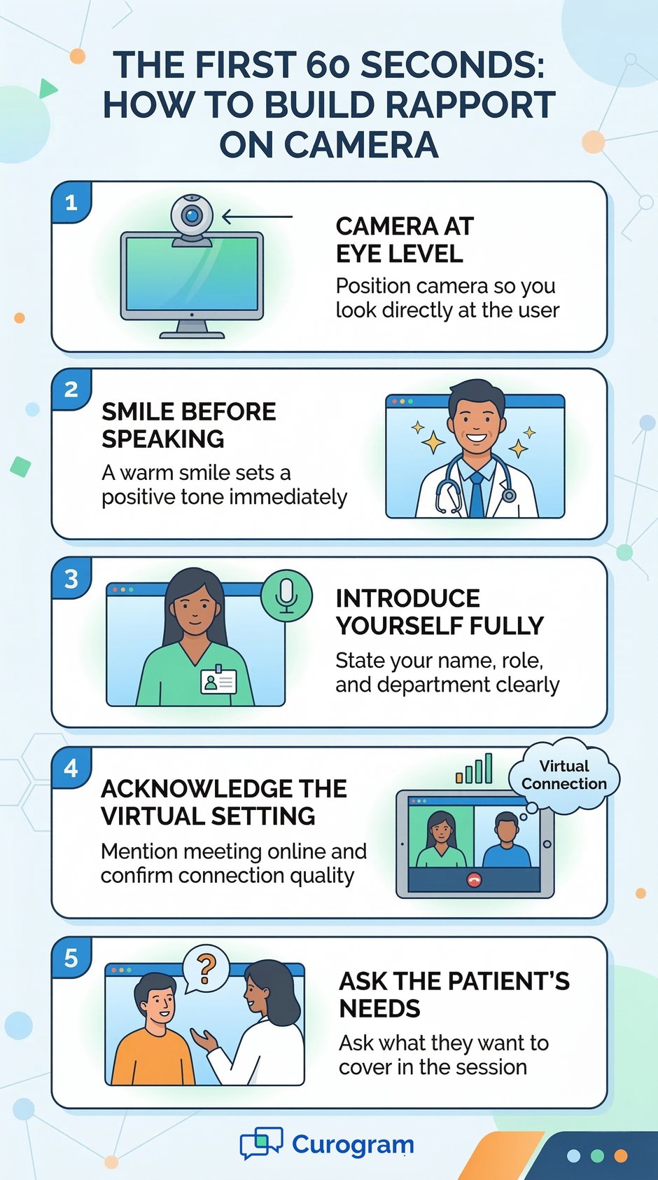 Infographic: 5 quick tips to build on-camera rapport for professional teams