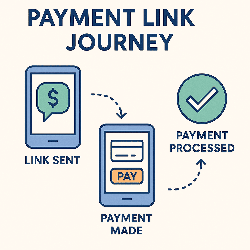 Simple three step process of text to pay in Cloud 9 Software