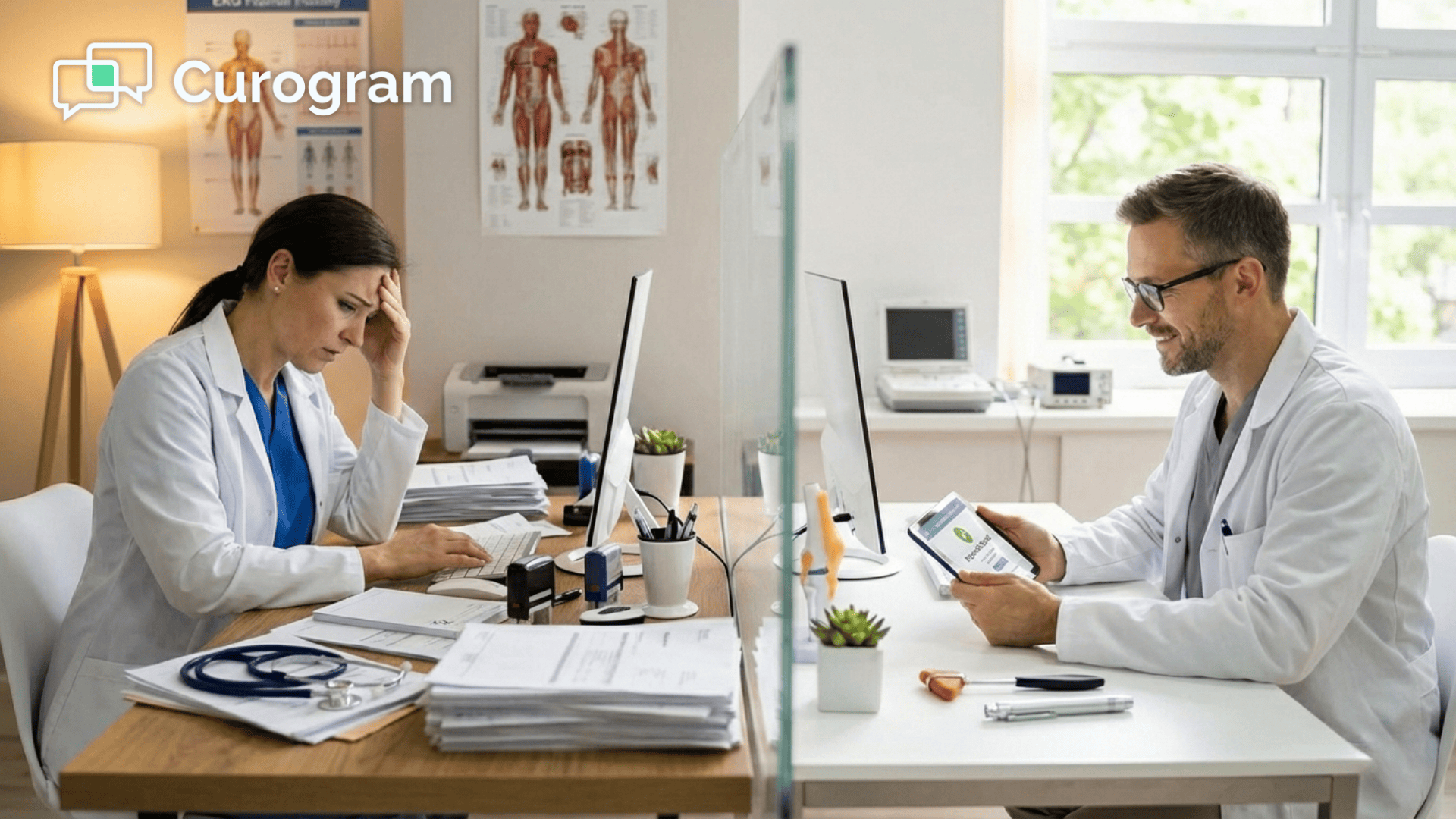 Comparison of paper medical billing versus streamlined digital payment on a tablet