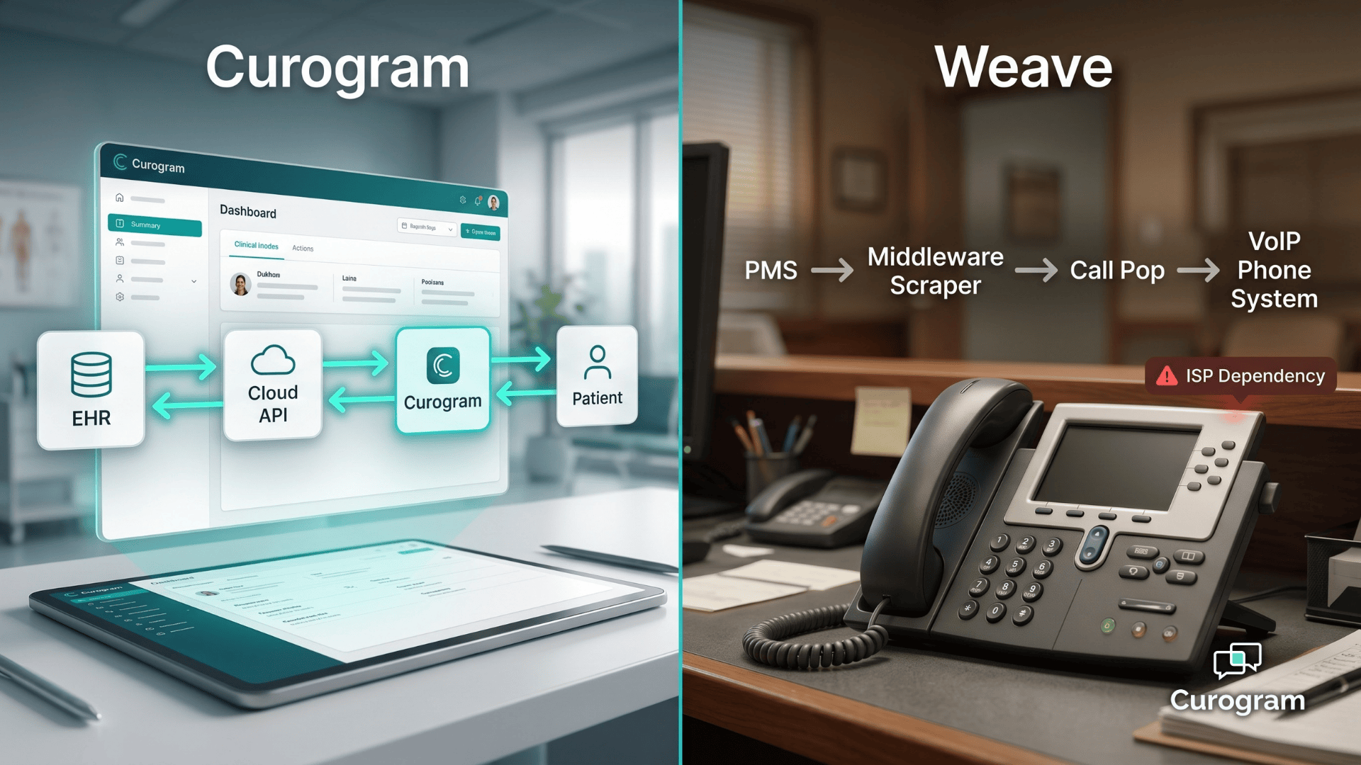 Curogram vs. Weave: EHR Integration Architecture Compared